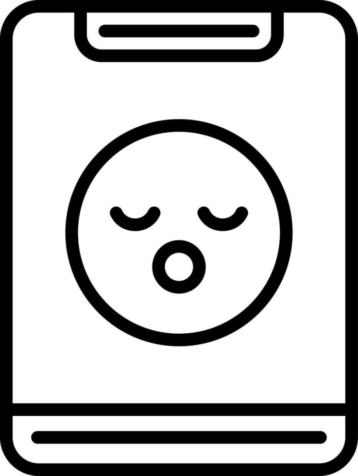 Line Art illustration of Baby Face in Smartphone icon. vector