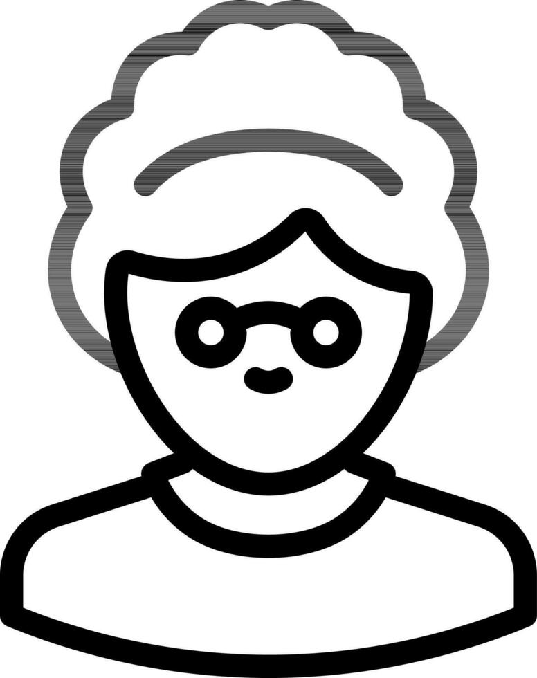 African man wearing eye glasses icon in line art. vector