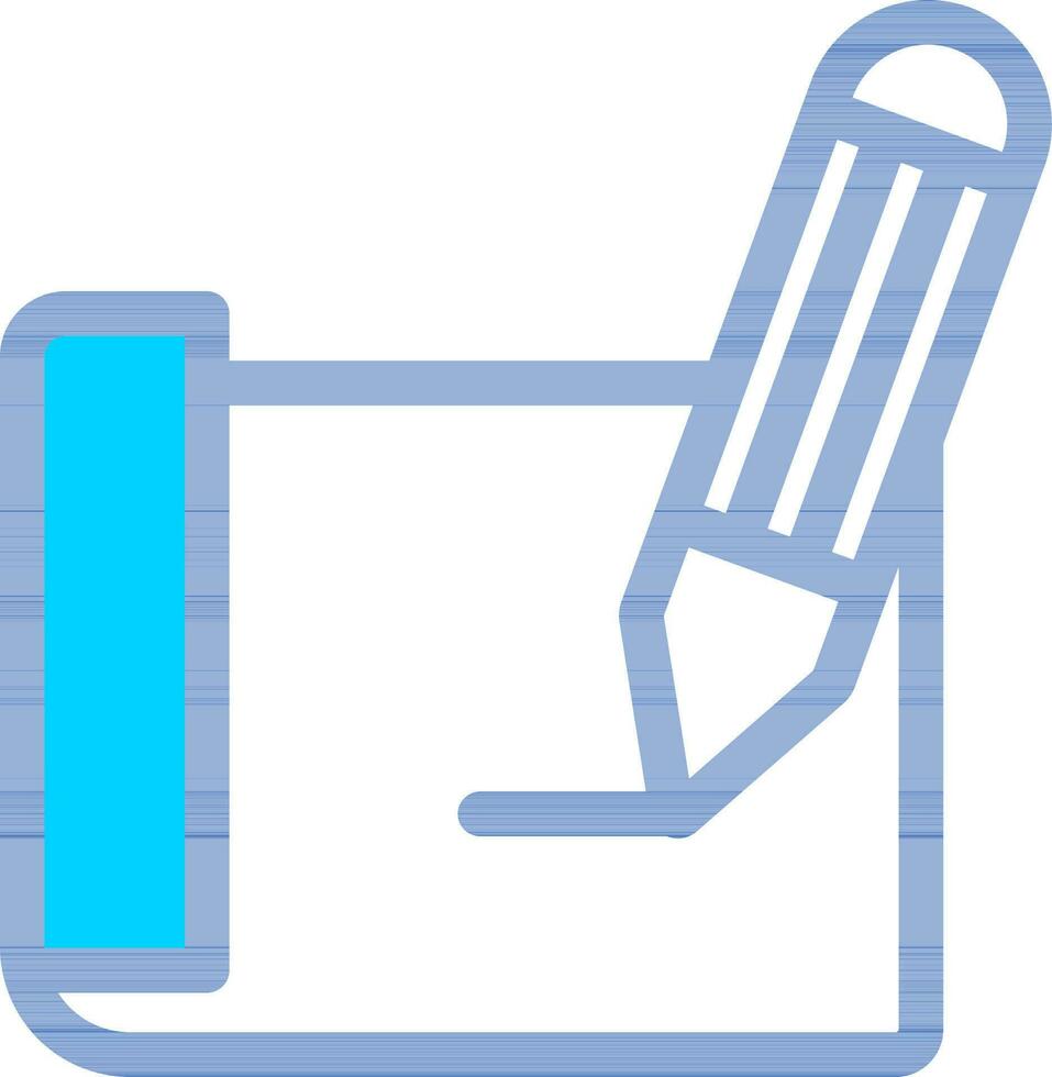 Illustration of Edit Paper or Blueprint Icon in Line Art. vector
