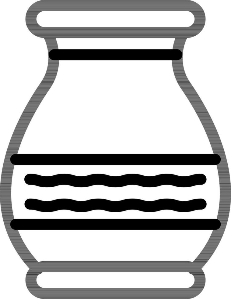 Line art illustration of vase icon. vector