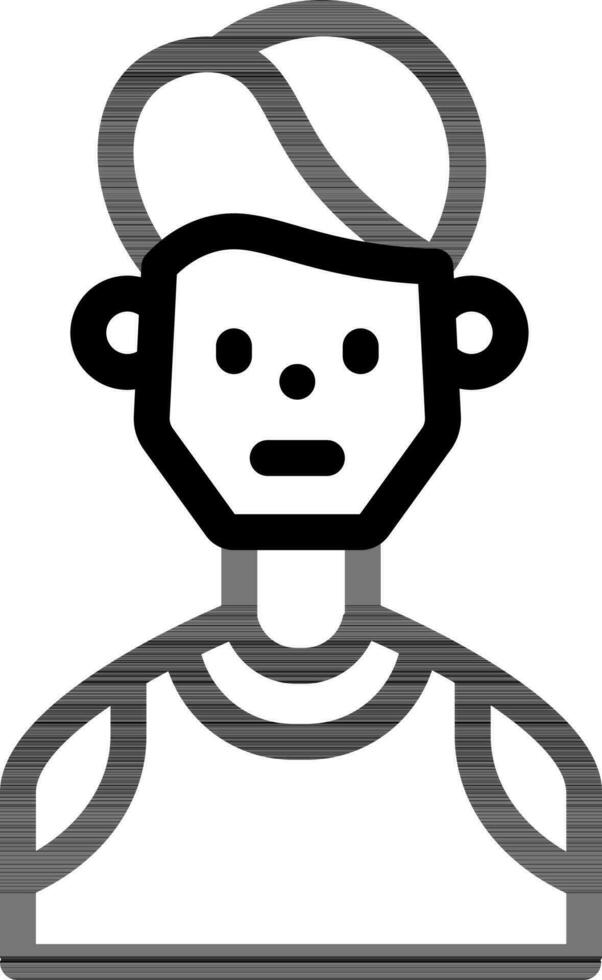African man icon in thin line art. vector