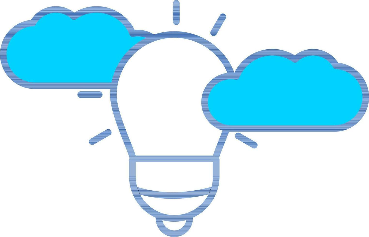 Isolated Cloud With Bulb Icon in Line Art. vector