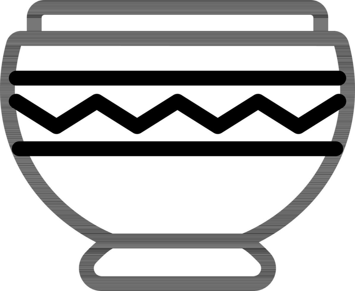 Flat style drum icon in line art. vector