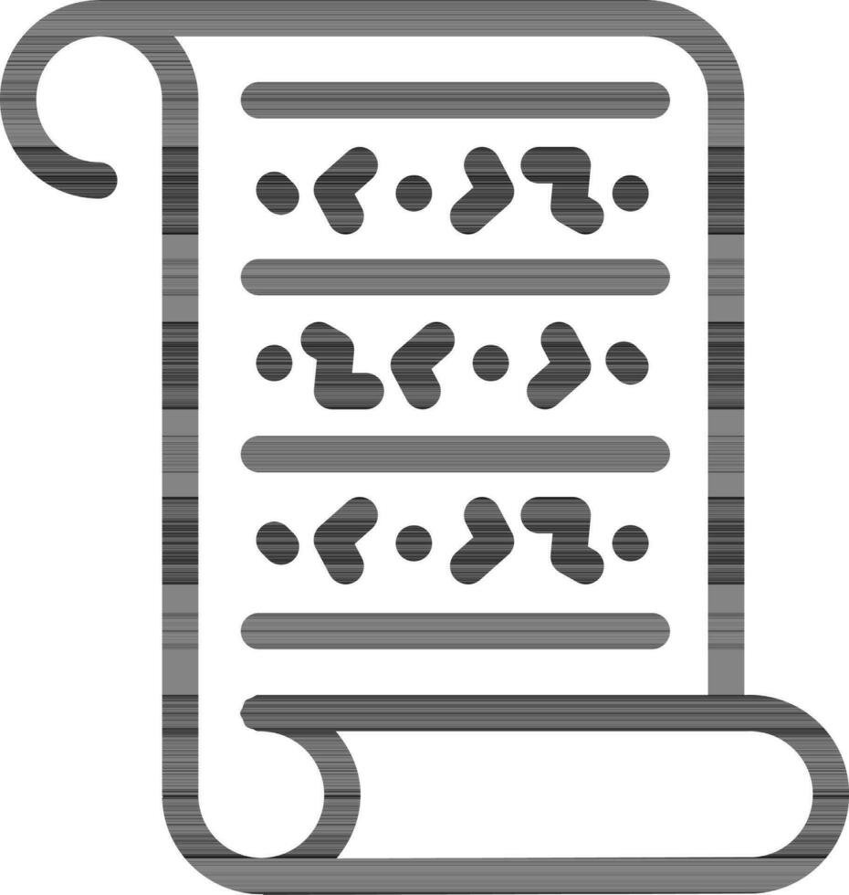 Scroll Letter Icon in Thin Line Art. vector