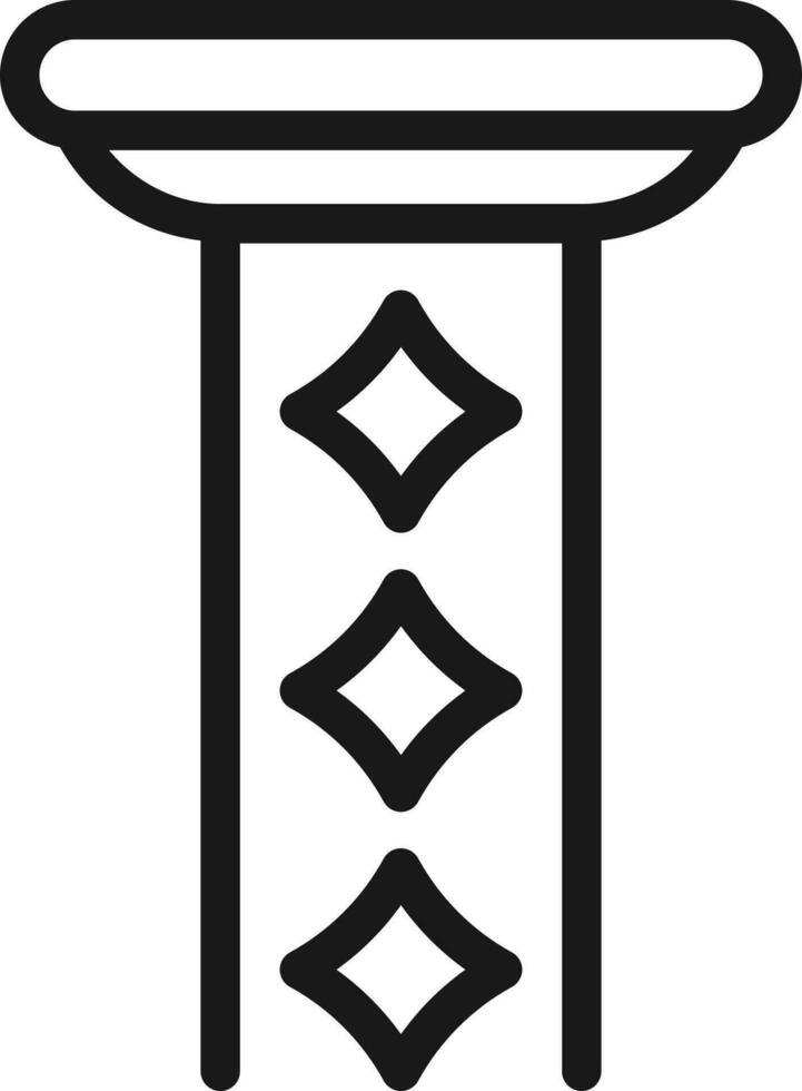 Flat Style Column Icon in Line Art. vector