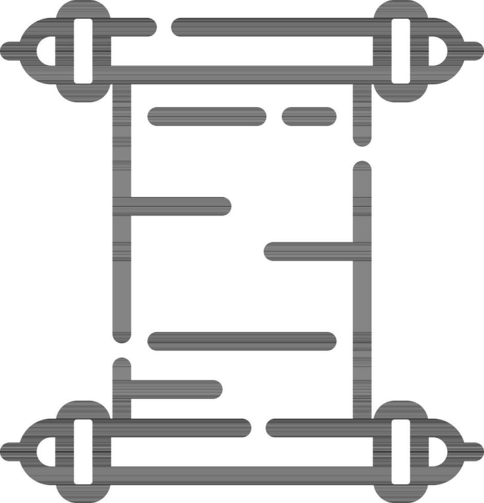 Black Outline Torah Icon on White Background. vector
