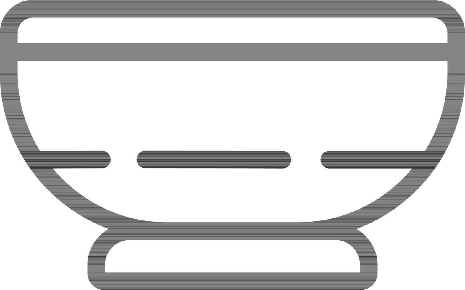 Flat Style Bowl Icon in Line Art. vector