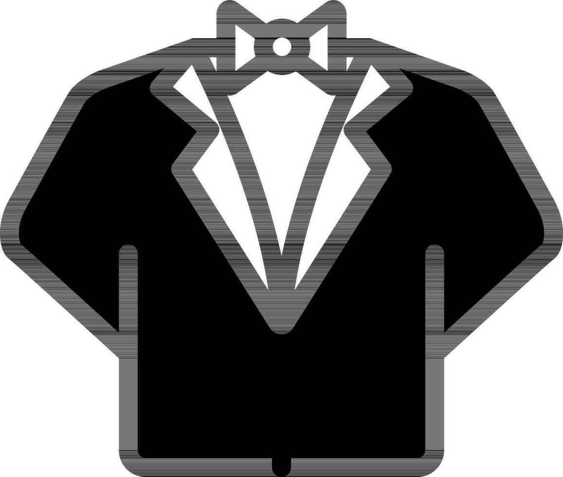 Tuxedo Suit Icon In Black And White Color. vector