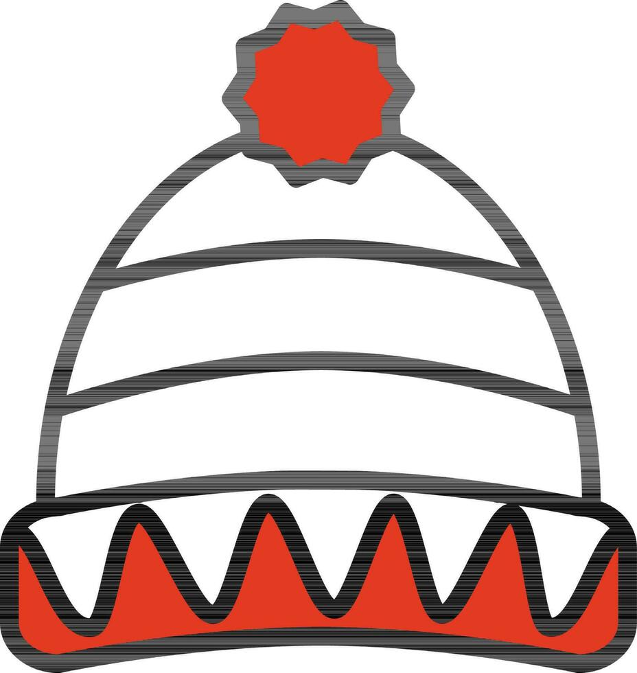 aislado de lana gorra icono en plano estilo. vector