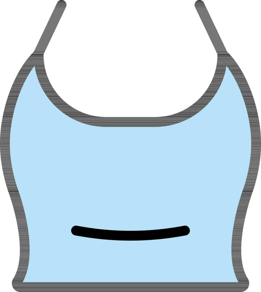 Female Undershirt Icon In Blue Color. vector