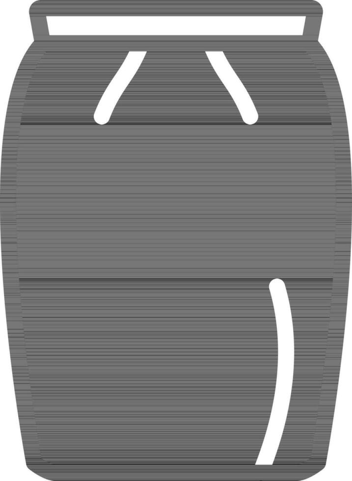 Slit Skirt Icon In Flat Style. vector