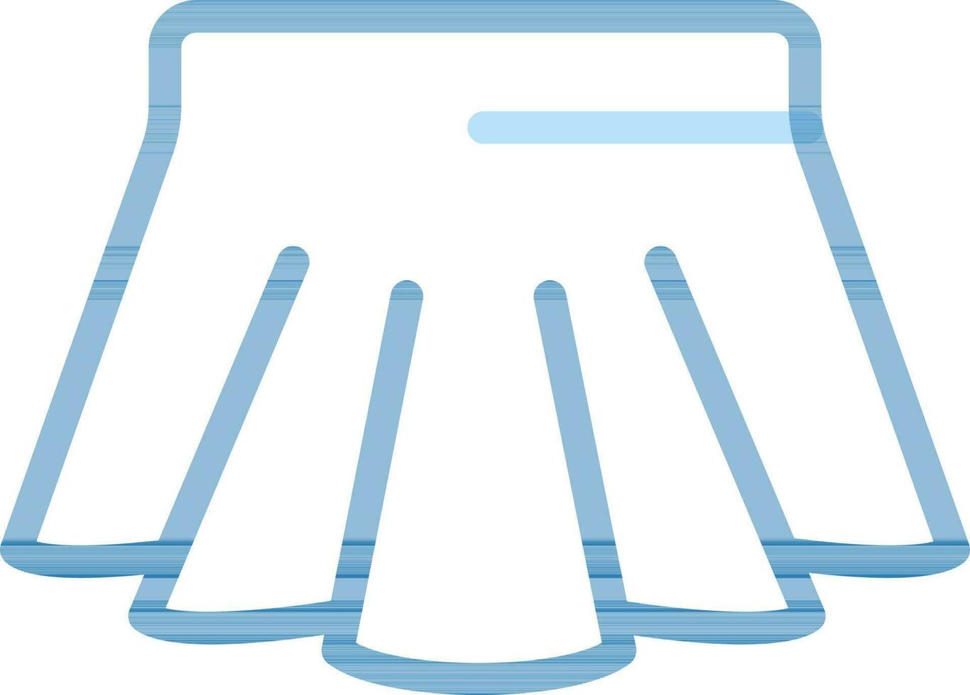 Skirt Icon In Blue Line Art. vector