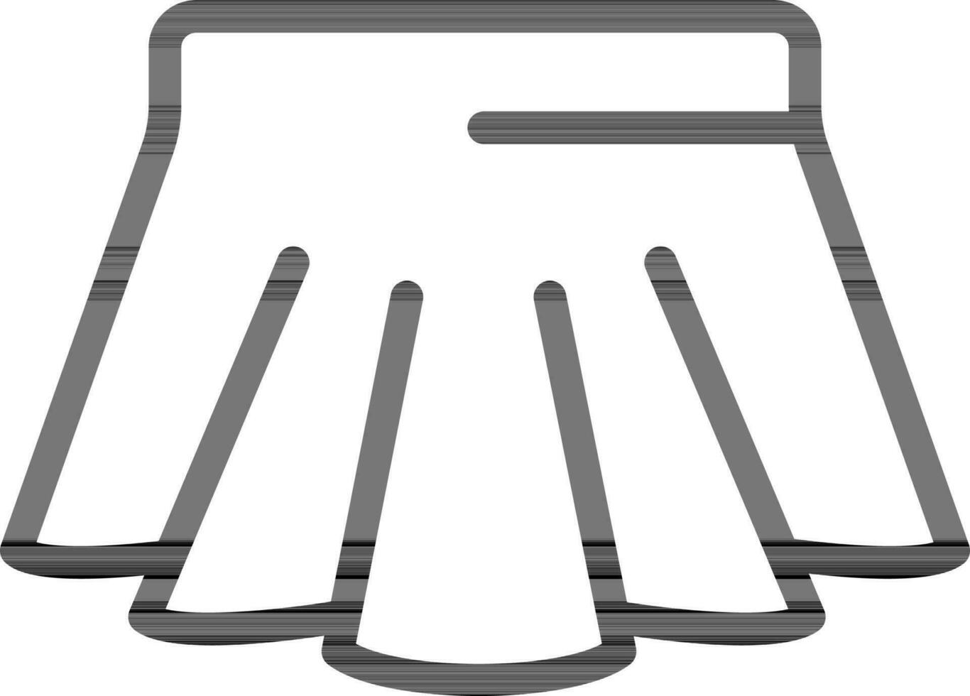 Skirt Icon In Black Line Art. vector