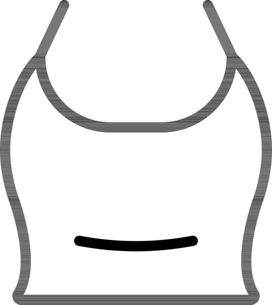 Female Undershirt Icon In Thin Line Art. vector