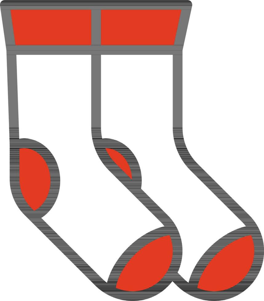 Illustration of Socks Icon in Flat Style. vector