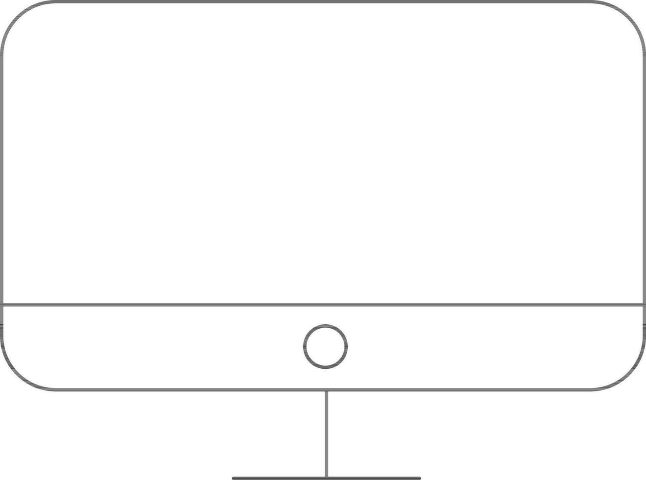 Illustration of Desktop or Monitor Icon in Line Art. vector