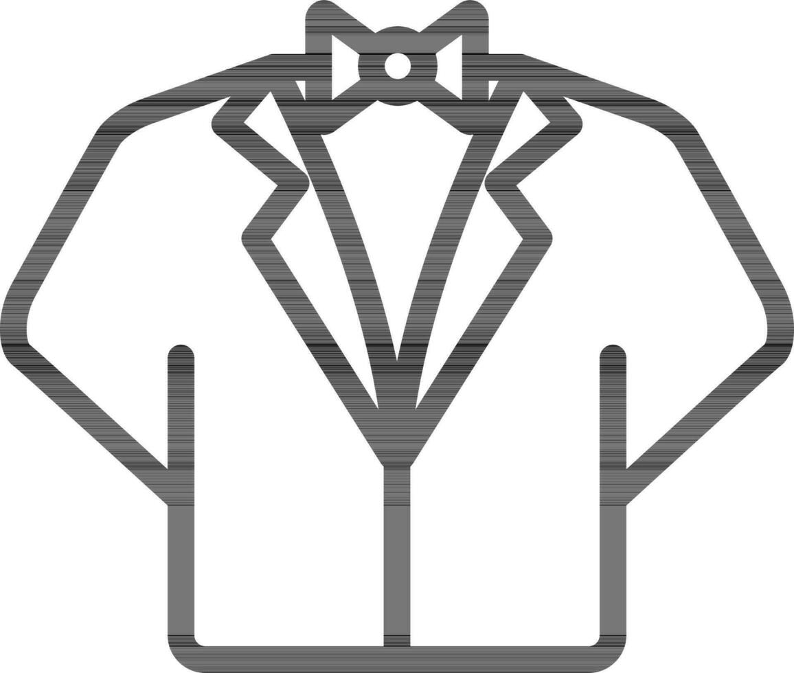 Tuxedo Suit Icon In Black Line Art. vector