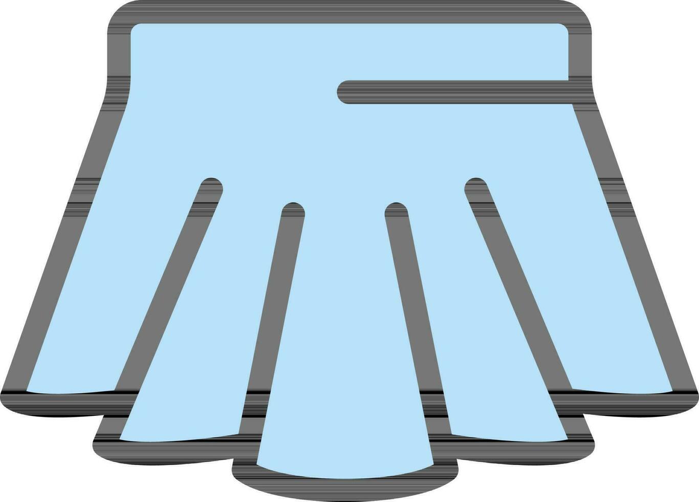 Skirt Icon In Blue Color. vector