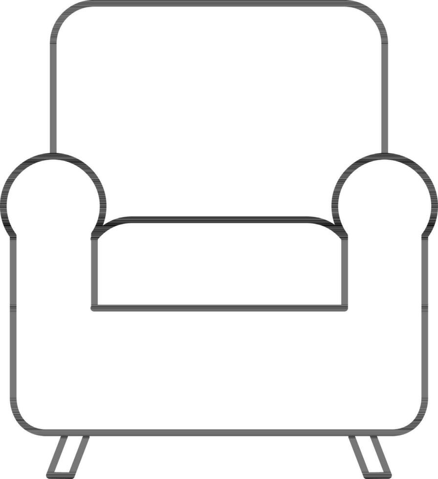 Illustration Of Sofa Icon In Black Line Art. vector