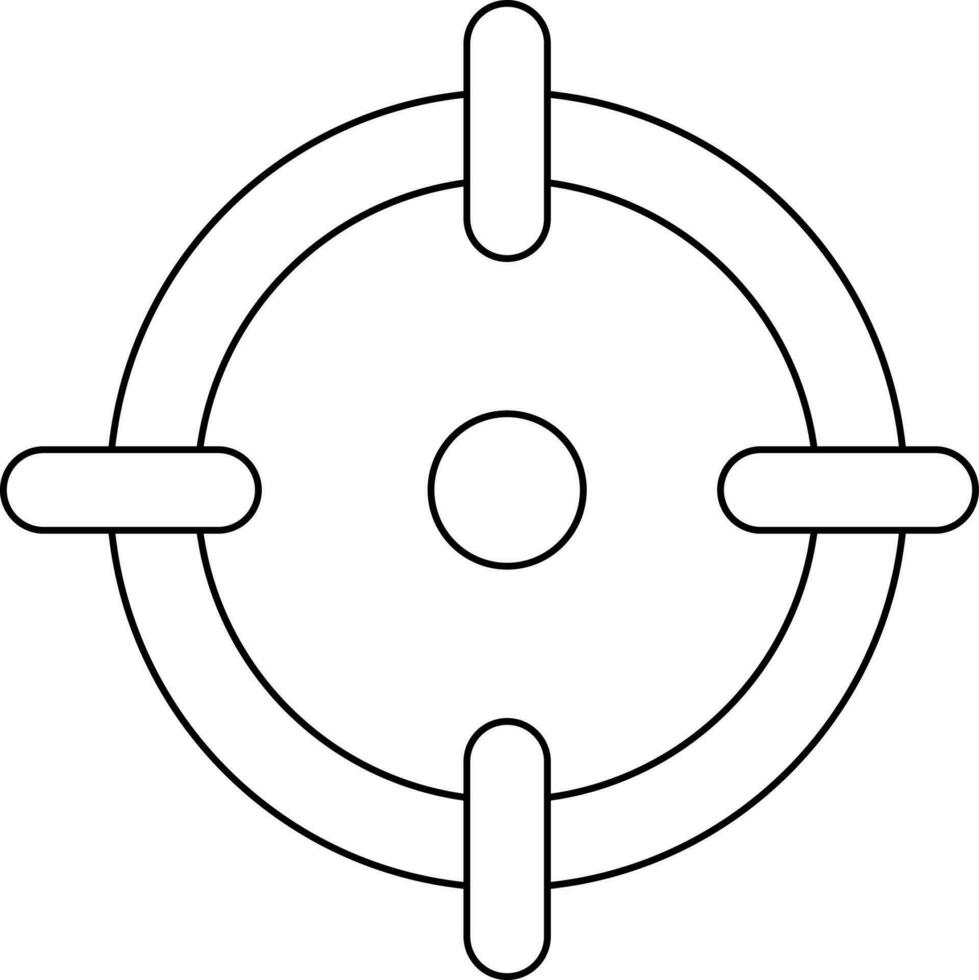 Target Icon In Black Line Art. vector