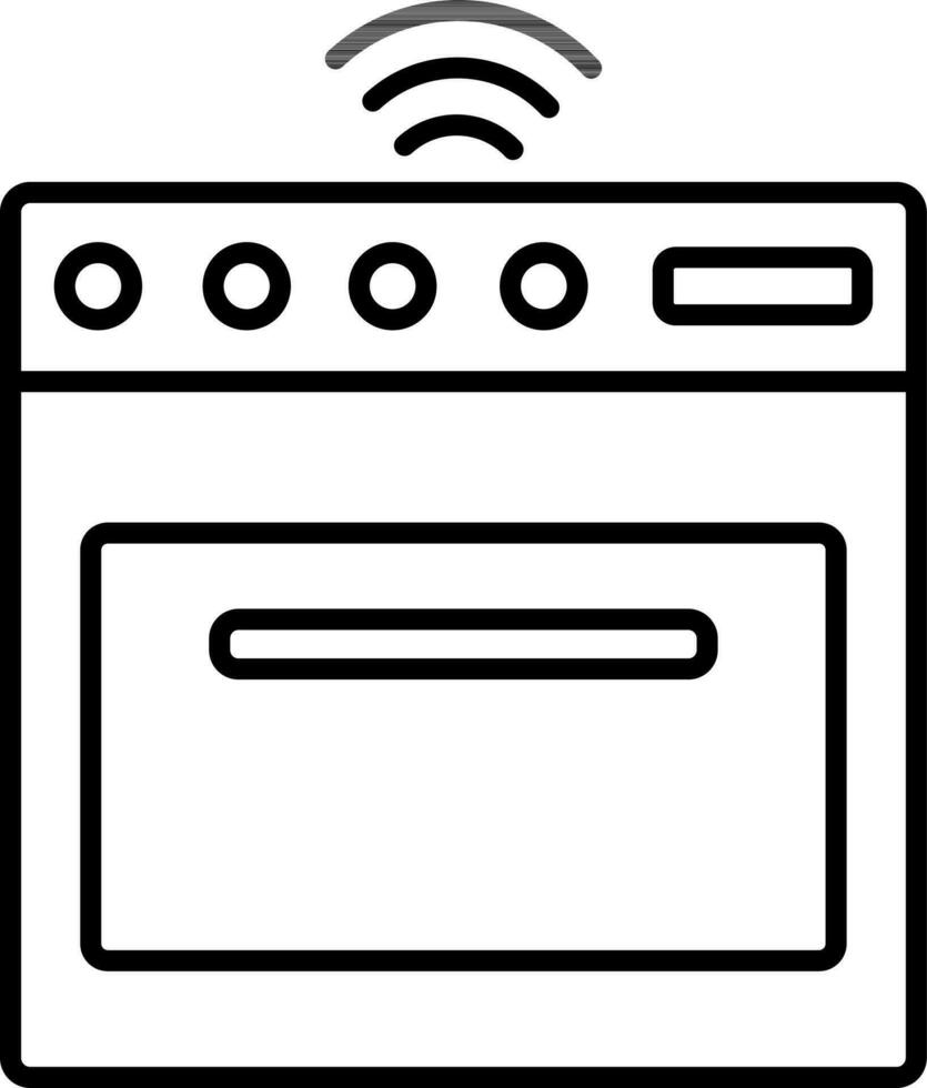 plano estilo inteligente horno icono en línea Arte. vector