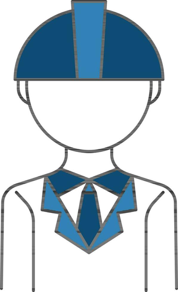 ingeniero hombre icono en azul y blanco color. vector