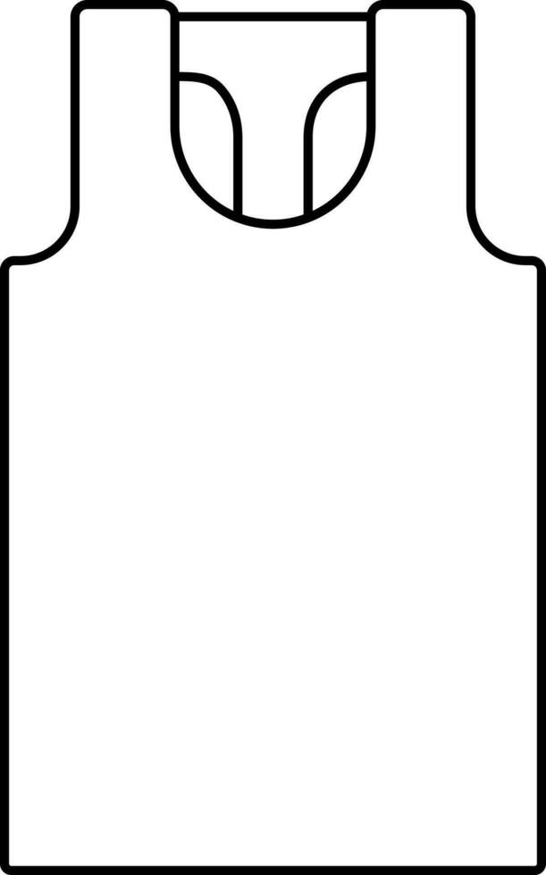 Linear Style Undershirt Or Tank Top Icon. vector