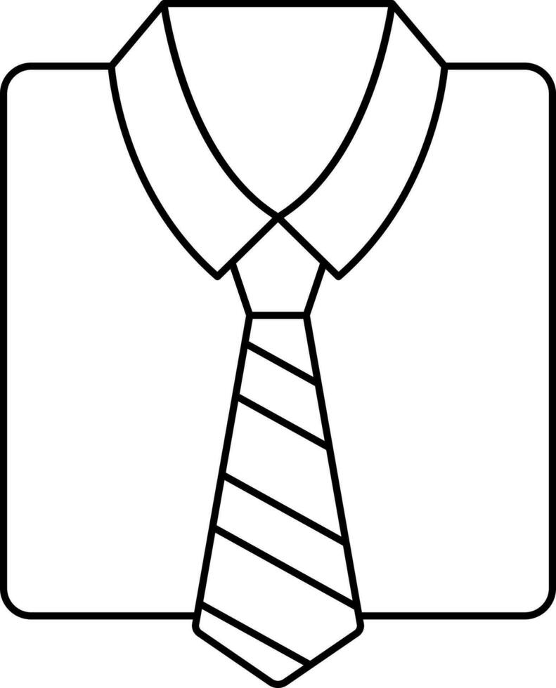 Shirt And Tie Icon Or Symbol In Stroke Style. vector