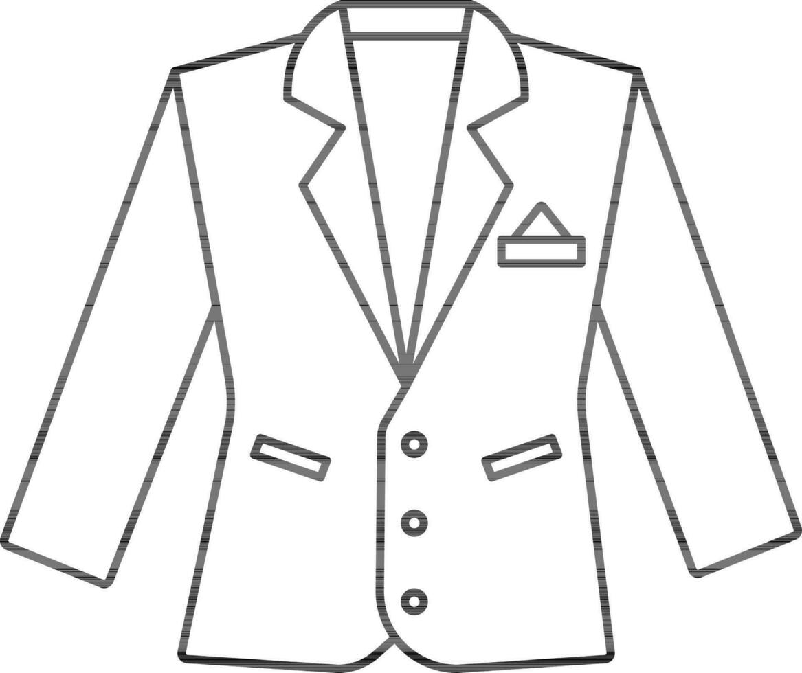 Linear Style Blazer Icon Or Symbol. vector