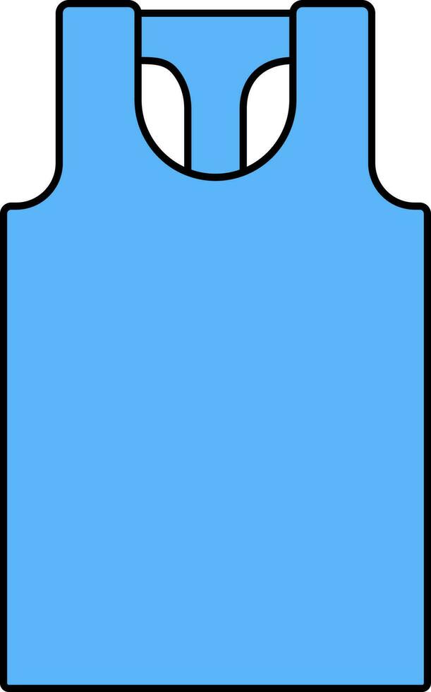 Undershirt Or Tank Top Icon In Blue Color. vector