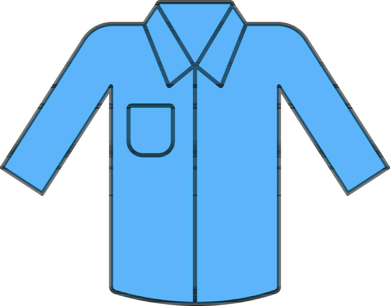 camisa vector ilustración en azul color.