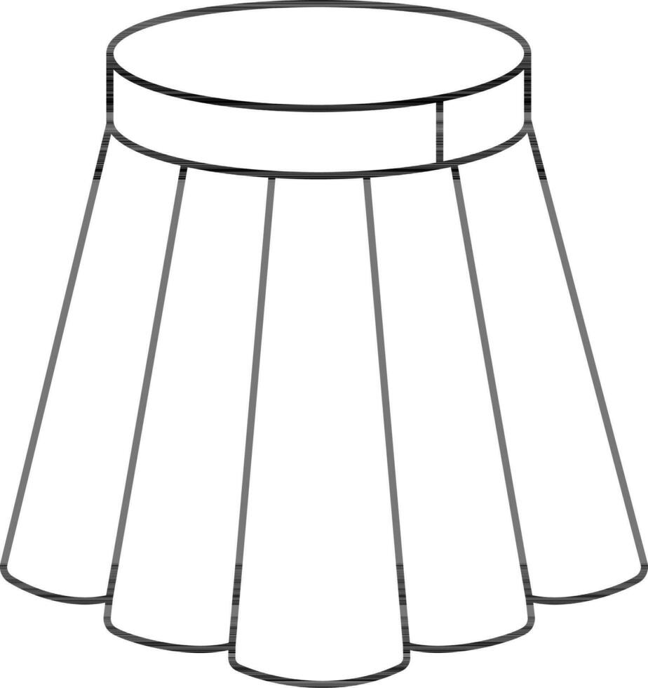 Illustration Of Skirt Icon Or Symbol In Stroke Style. vector