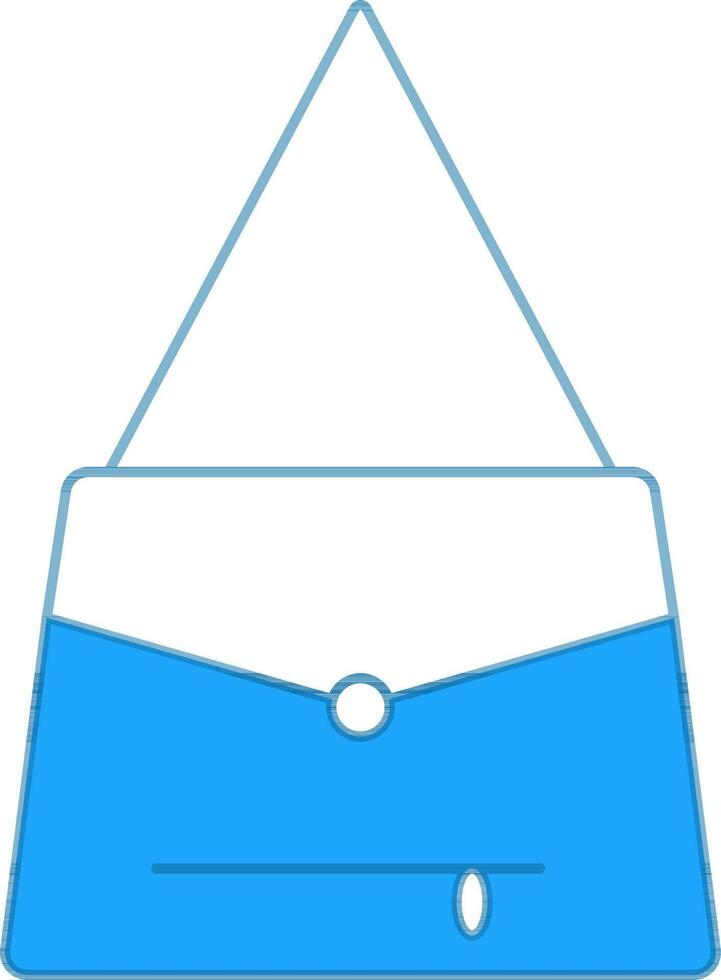 Shoulder Bag Icon In Blue And White Color. vector