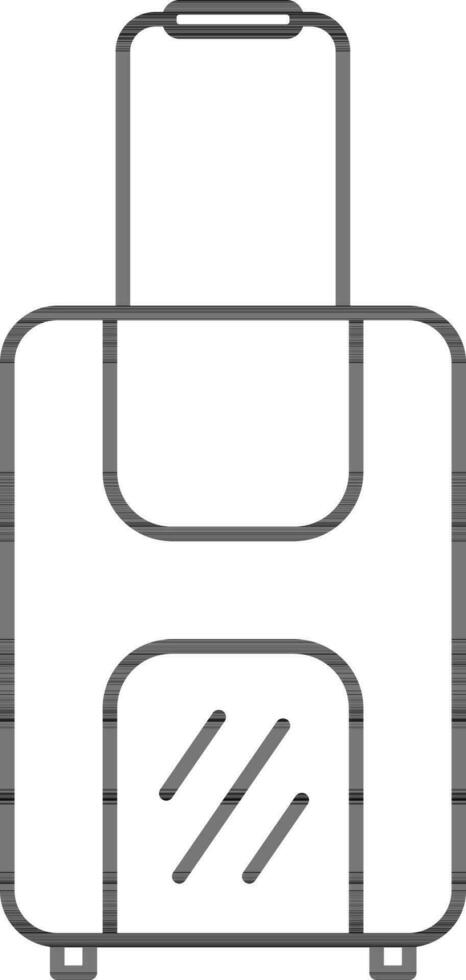 Flat Style Luggage Icon In Black Outline. vector