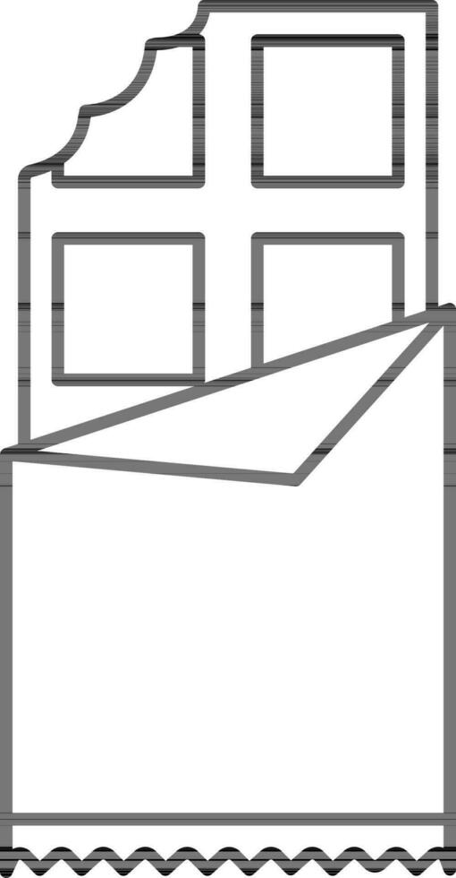 Chocolate Icon In Black Line Art. vector