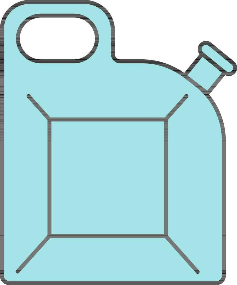 Turquoise Jerrycan Icon on White Background. vector