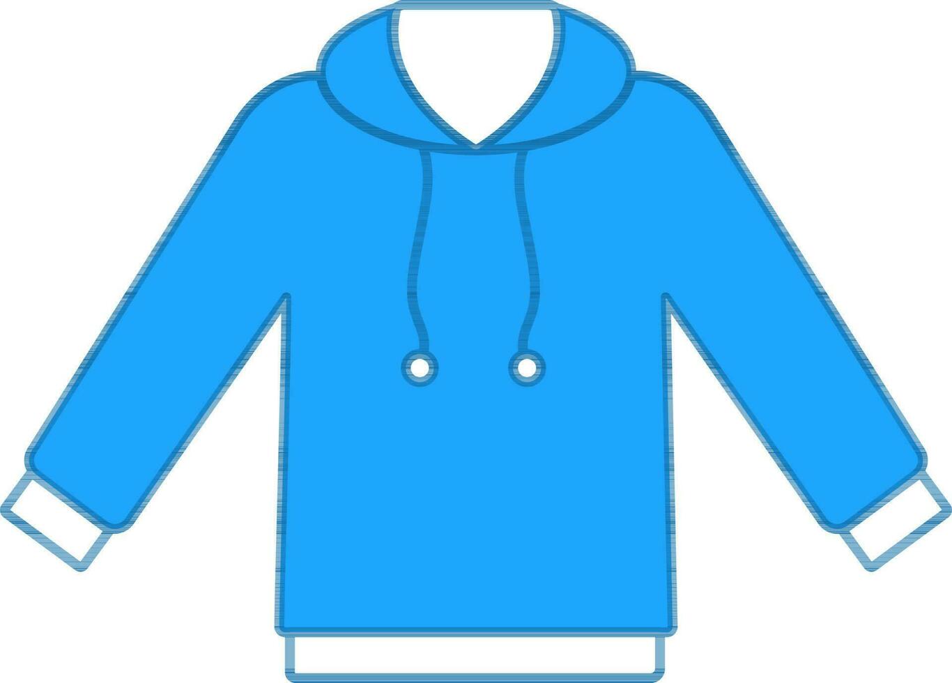 Hoodie Icon In Blue And White Color. vector
