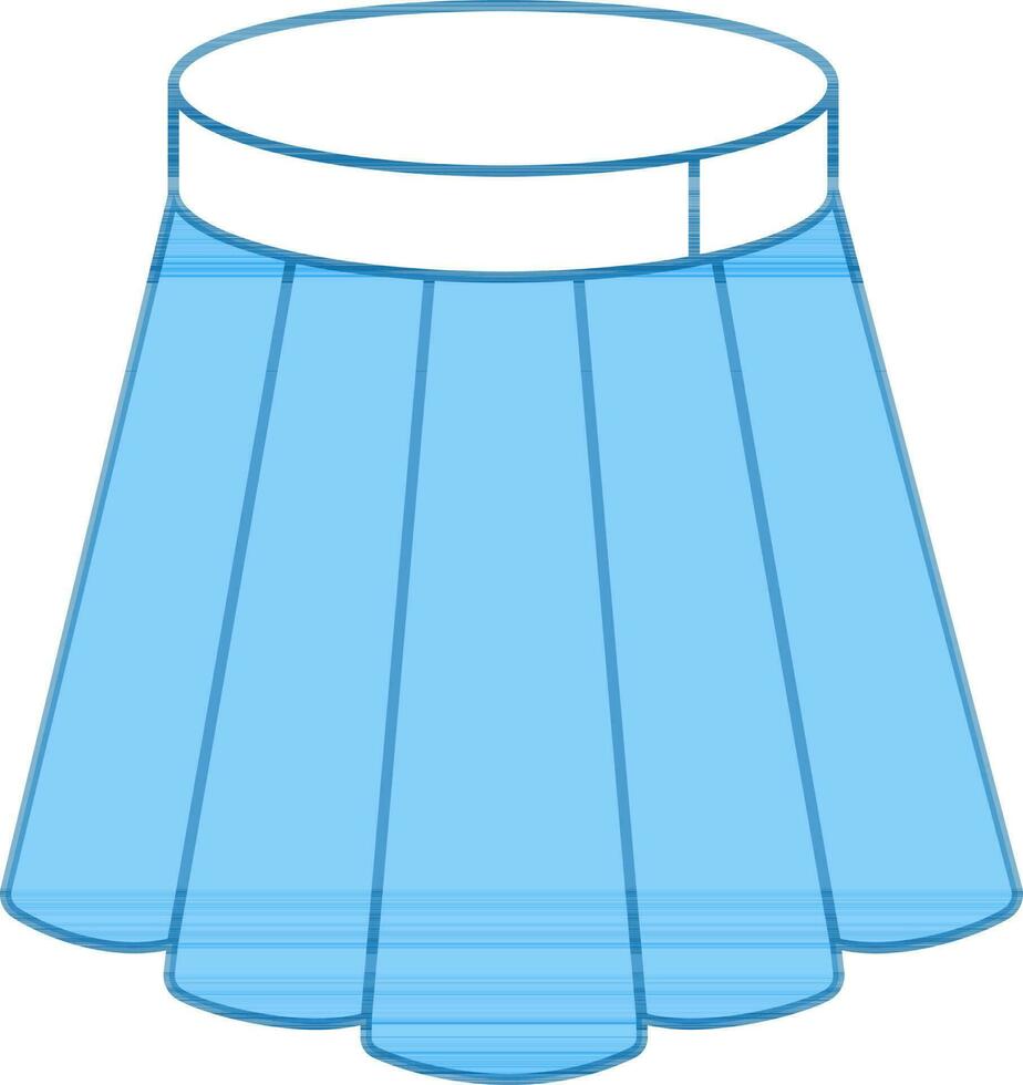 Illustration Of Skirt Icon In Blue And White Color. vector