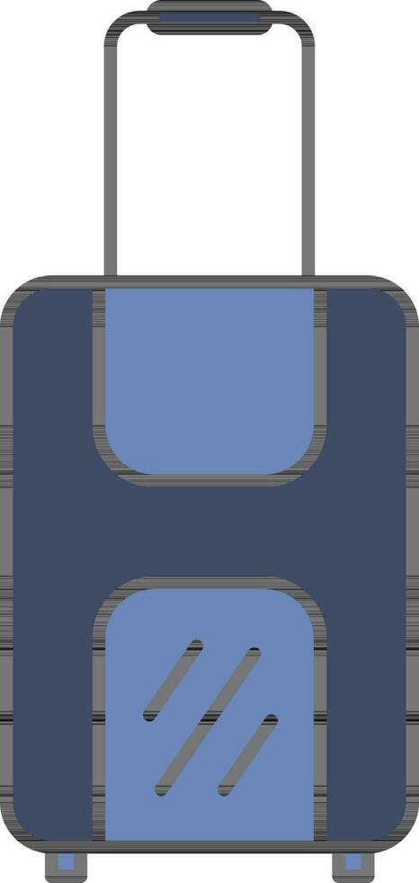 Flat Style Luggage Icon In Blue Color. vector