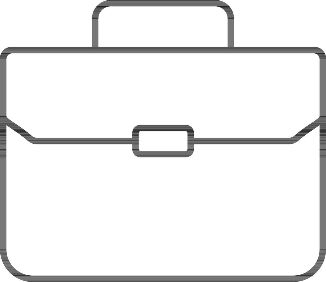 Briefcase Icon In Black Line Art. vector