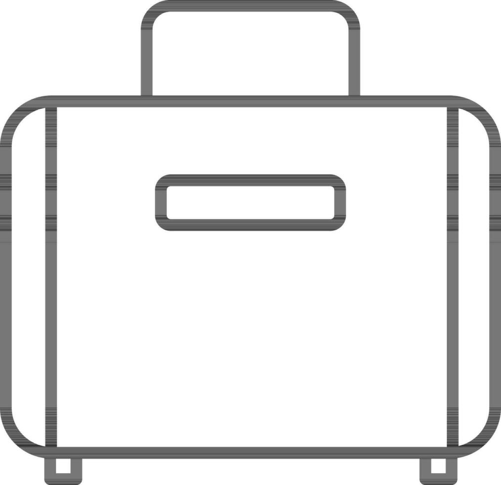 Suitcase Icon In Black Line Art. vector