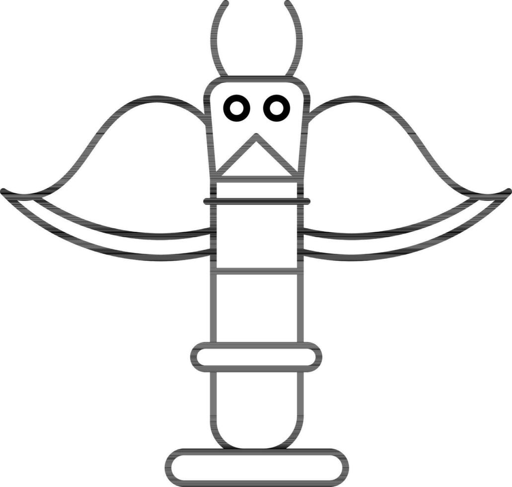 Totem Pole Icon in Black Thin Line. vector