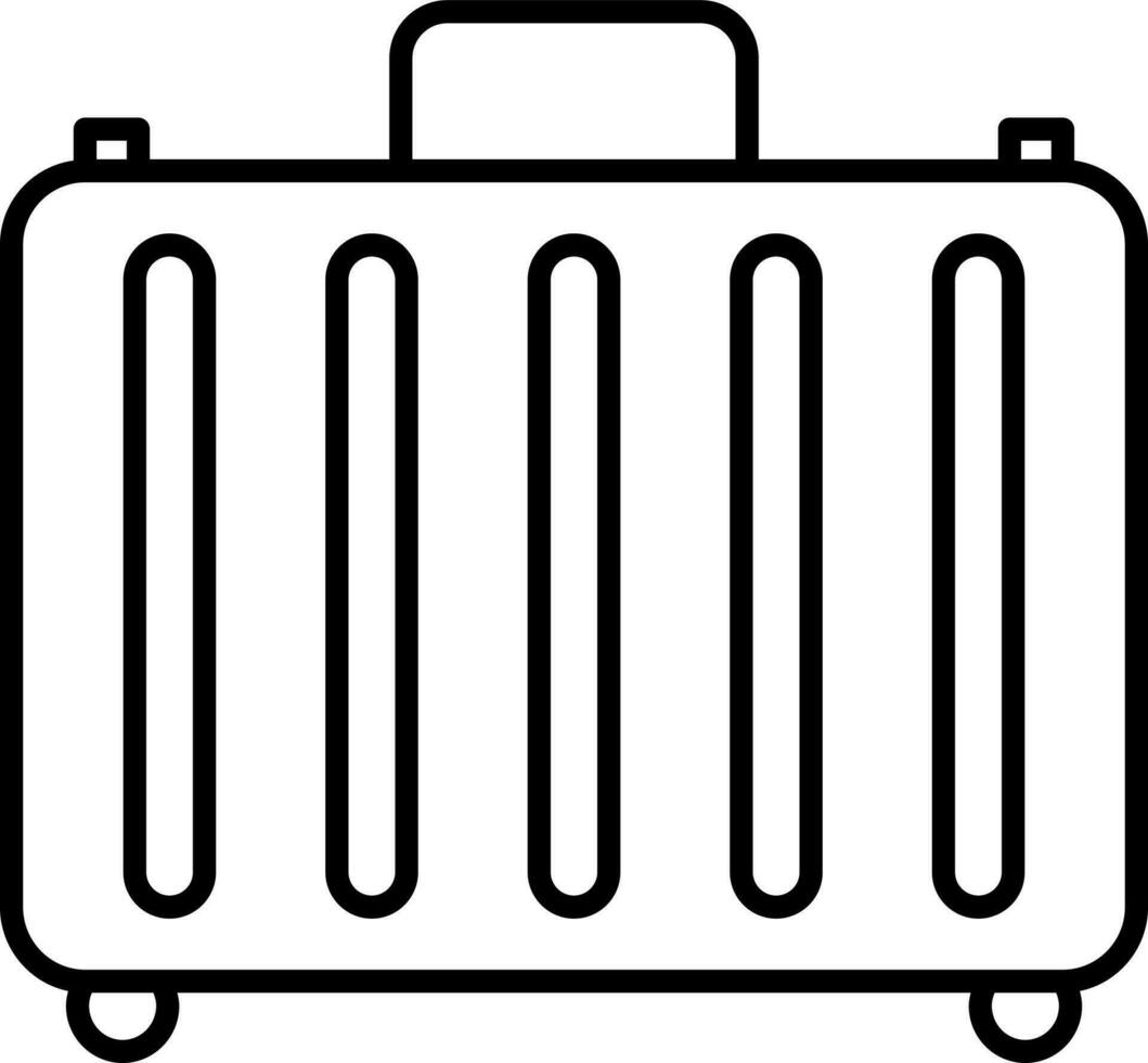 Illustration of Suitcase Icon In Black Outline. vector
