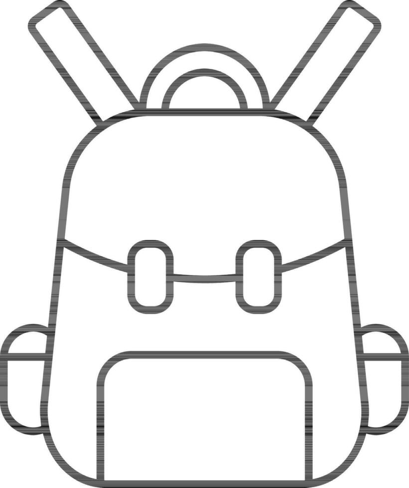 mochila icono en negro describir. vector