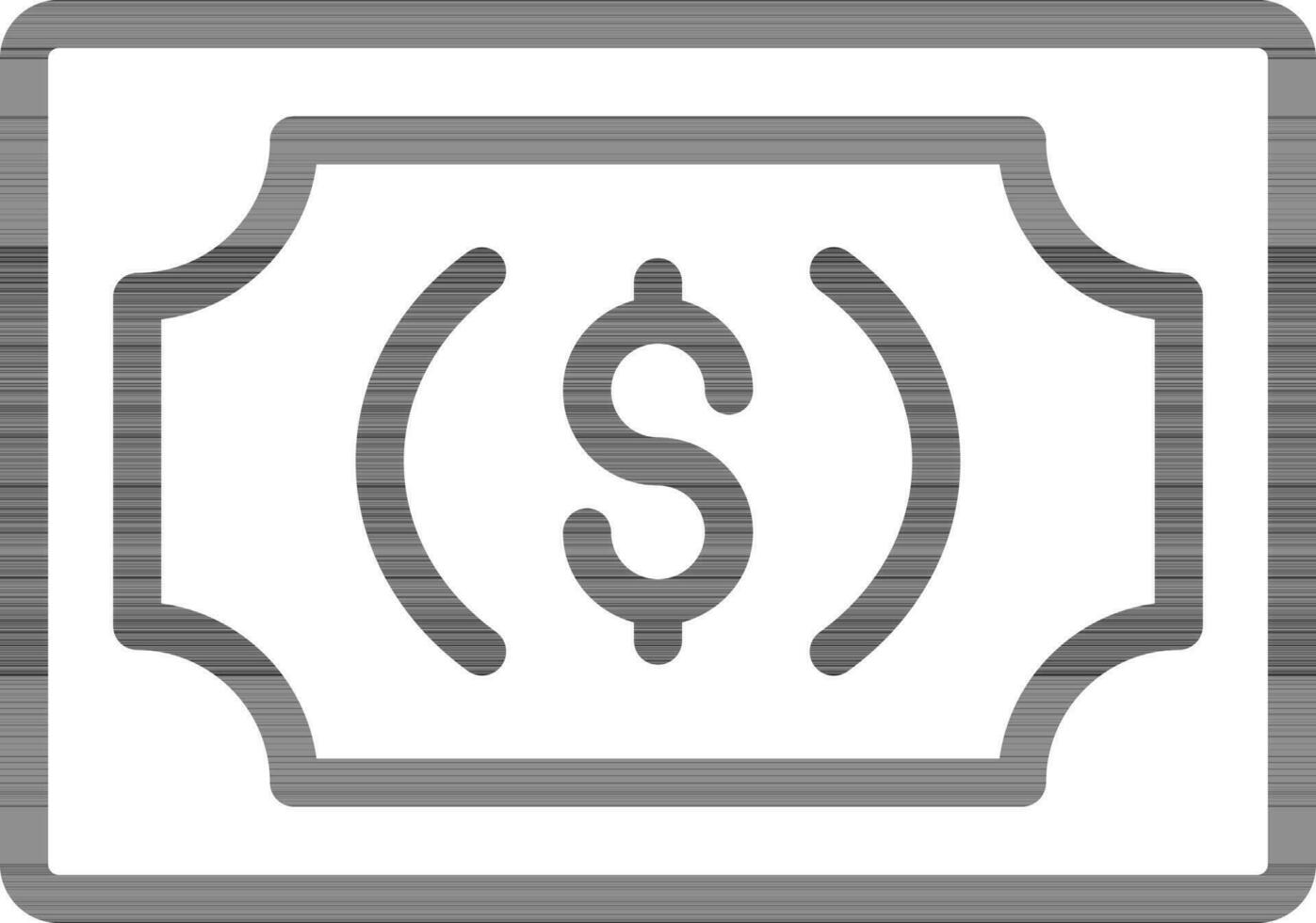 negro contorno dólar dinero icono en blanco antecedentes. vector