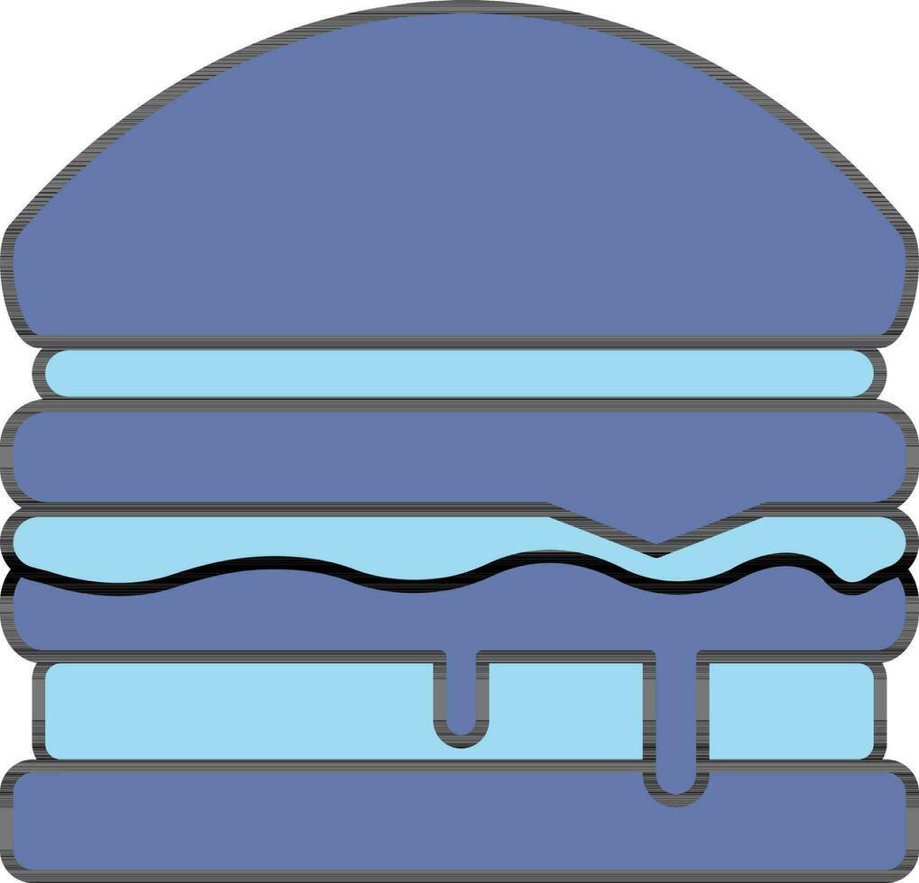 hamburguesa icono en azul color. vector