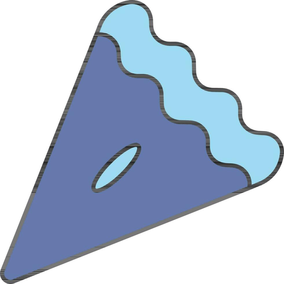 Pizza Slice Icon In Blue Color. vector