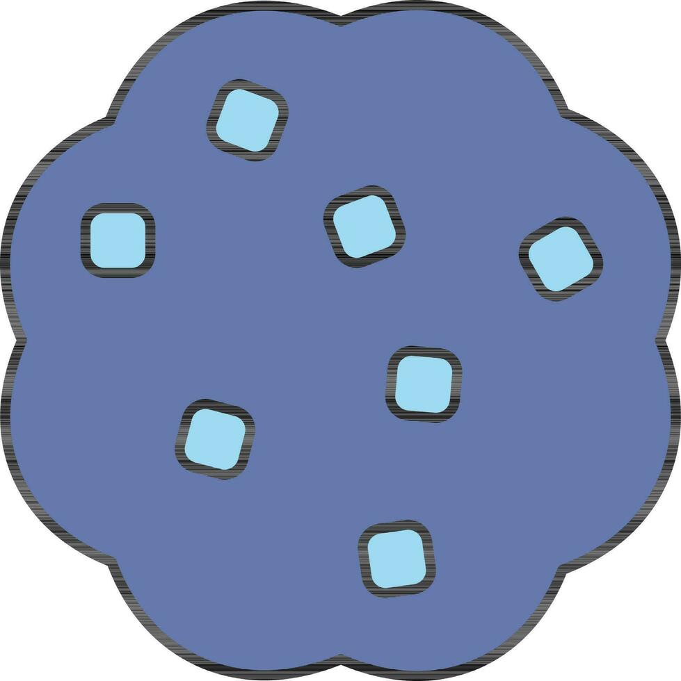 Blue Color Cookies Icon in Flat Style. vector