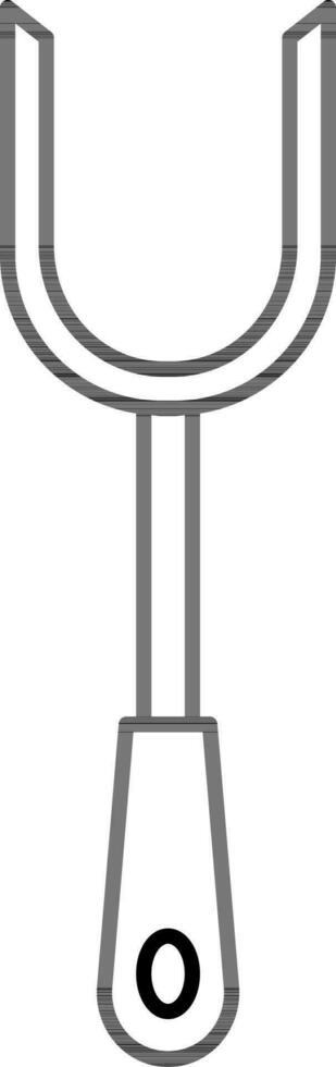 BBQ or Grill Fork Icon in Black Thin Line Art. vector