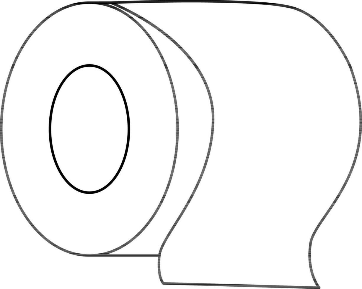 Bandage or Tissue Roll Icon in Black Line Art. vector